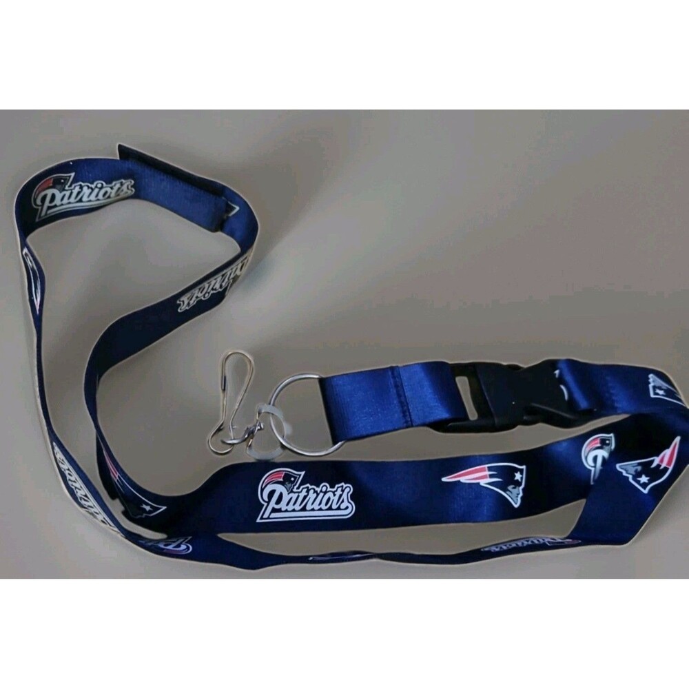 New England Patriots NFL Lanyard Pro Specialties Hook & Loop Keychain New No Tag